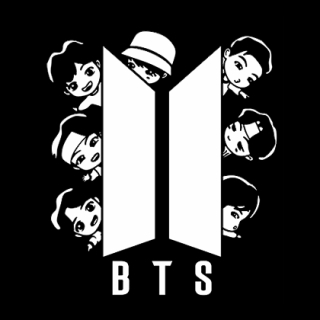 Fotonášivka BTS - BANGTAN BOYS - Cartoon Band NA ČIERNE