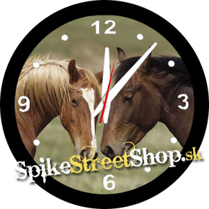 Horses Collection - 2 HNEDÉ KONE - nástenné hodiny