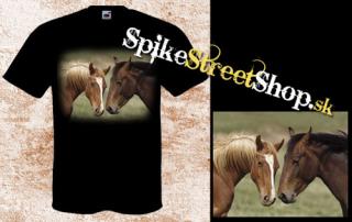 Horses Collection - 2 HNEDÉ KONE - čierne pánske tričko