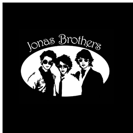 Fotonášivka JONAS BROTHERS - Logo & Band na ČIERNE