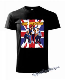 ONE DIRECTION - UK Flag & Band - čierne pánske tričko