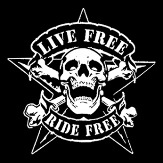 Fotonášivka LIVE FREE RIDE FREE - Skull Pentagram