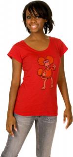 FRAGGLE ROCK - Red - červené dámske tričko (Skinny Fit) (-40%=Výpredaj)