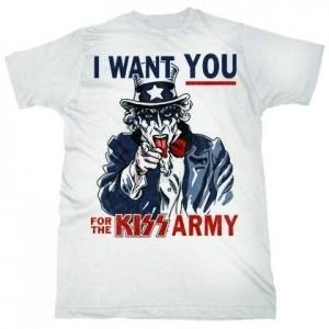 KISS - Uncle Sam Army - biele pánske tričko (-40%=Výpredaj)