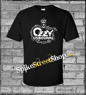 OZZY OSBOURNE - Logo Crowned Skull - čierne pánske tričko (-40%=Výpredaj)