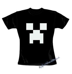 MINECRAFT - Creeper White - čierne dámske tričko