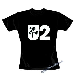 U2 - Logo - čierne dámske tričko
