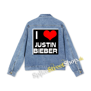 I LOVE JUSTIN BIEBER - štvorcová chrbtová nášivka