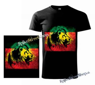 REGGAE LION - čierne pánske tričko