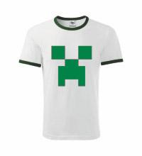 MINECRAFT - Creeper - biele chlapčenské tričko CONTRAST DUO-COLOUR