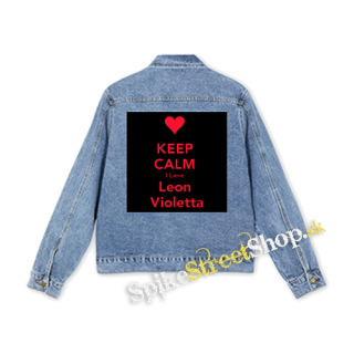 KEEP CALM I LOVE LEON VIOLETTA - štvorcová chrbtová nášivka
