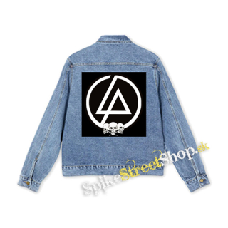 LINKIN PARK - Brown Logo And Skulls - štvorcová chrbtová nášivka