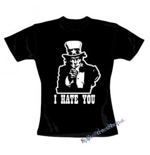 I HATE YOU!!! - čierne dámske tričko