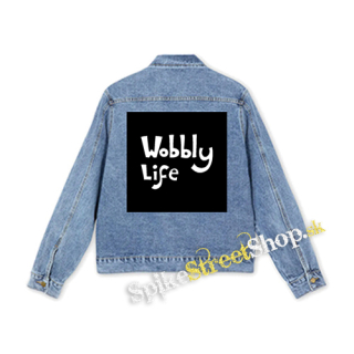 WOBBLY LIFE - Logo White - štvorcová chrbtová nášivka