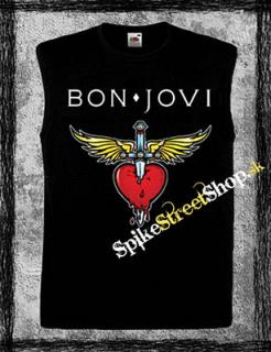 BON JOVI - Heart - čierne pánske tričko bez rukávov