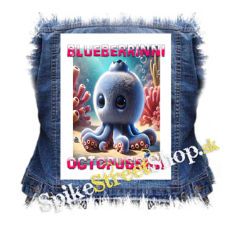 BLUEBERRINNI OCTOPUSSINI na BIELE - chrbtová nášivka