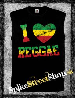 I LOVE REGGAE - čierne pánske tričko bez rukávov