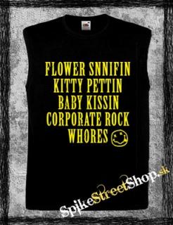 NIRVANA - Flower Sniffin - čierne pánske tričko bez rukávov