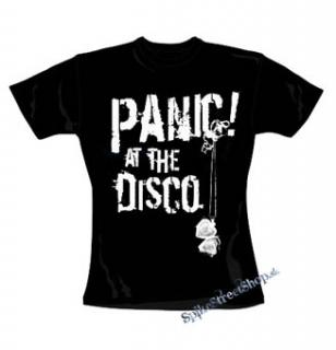 PANIC! AT THE DISCO - White Logo - čierne dámske tričko