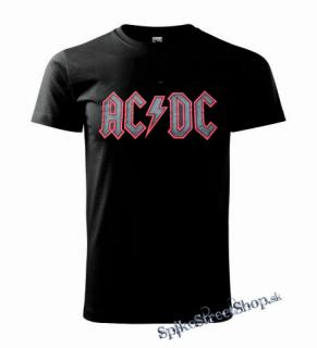 AC/DC - Red Grey Logo - čierne pánske tričko