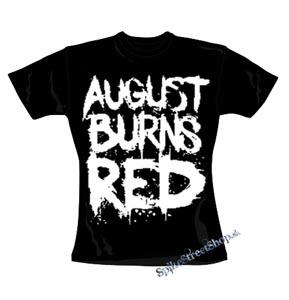 AUGUST BURNS RED - Big White Logo - čierne dámske tričko