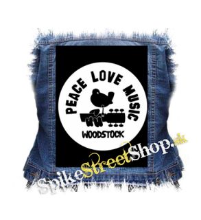WOODSTOCK - Peace Love Music - chrbtová nášivka