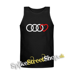 AUDI - Love - Mens Vest Tank Top - čierne tielko