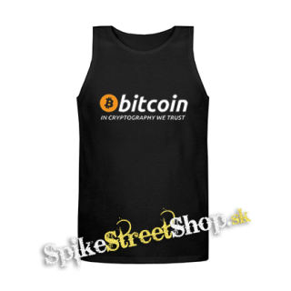 BITCOIN - In Cryptography We Trust - Mens Vest Tank Top - čierne tielko