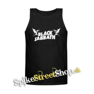 BLACK SABBATH - White Logo - Mens Vest Tank Top - čierne tielko