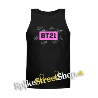 BT21 - Logo Signature - Mens Vest Tank Top - čierne tielko