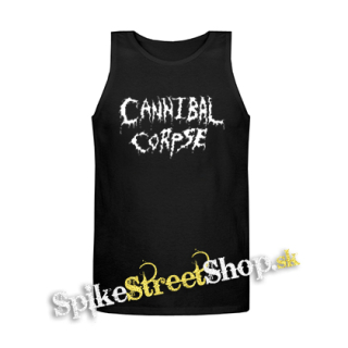 CANNIBAL CORPSE - Old School Logo White - Mens Vest Tank Top - čierne tielko