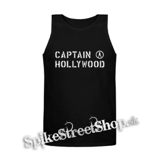 CAPTAIN HOLLYWOOD - Logo - Mens Vest Tank Top - čierne tielko