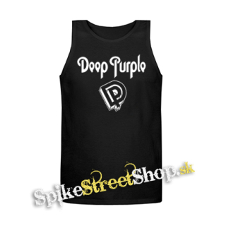 DEEP PURPLE - Logo Crest - Mens Vest Tank Top - čierne tielko
