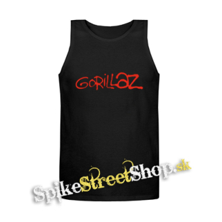 GORILLAZ - Red Logo - Mens Vest Tank Top - čierne tielko