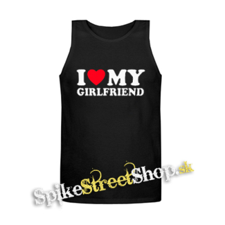 I LOVE MY GIRLFRIEND - Mens Vest Tank Top - čierne tielko