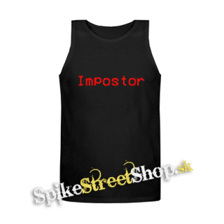 IMPOSTOR - Among Us Red Slogan - Mens Vest Tank Top - čierne tielko