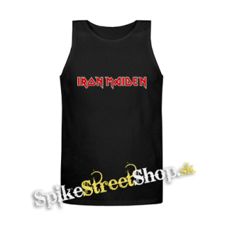 IRON MAIDEN - Logo Red White - Mens Vest Tank Top - čierne tielko