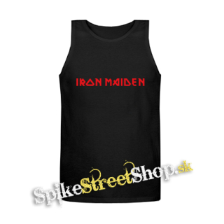 IRON MAIDEN - Red Logo - Mens Vest Tank Top - čierne tielko