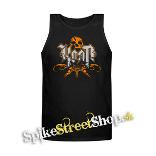 KORN - Logo Crest Bakersfield Orange - Mens Vest Tank Top - čierne tielko