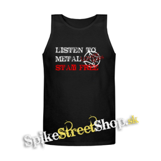 LUNATIC GODS - Listen To Metal Stay Free Motive 2 - Mens Vest Tank Top - čierne tielko