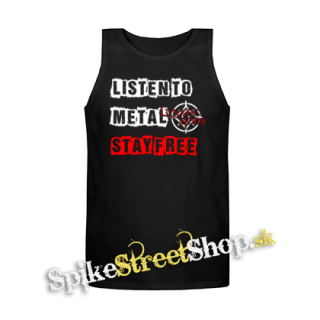 LUNATIC GODS - Listen To Metal Stay Free Motive 4 - Mens Vest Tank Top - čierne tielko