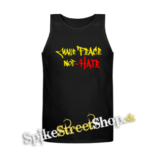 MAKE PEACE NOT HATE - Mens Vest Tank Top - čierne tielko