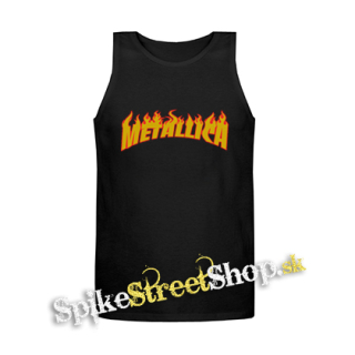 METALLICA - Thrasher Logo Flame - Mens Vest Tank Top - čierne tielko