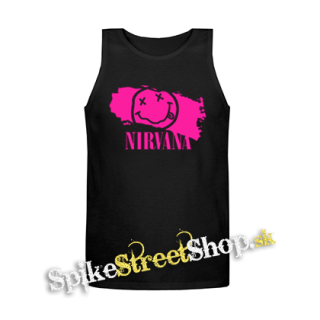 NIRVANA - Pink - Mens Vest Tank Top - čierne tielko