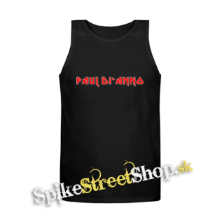 PAUL DI ANNO - Red Logo - Mens Vest Tank Top - čierne tielko