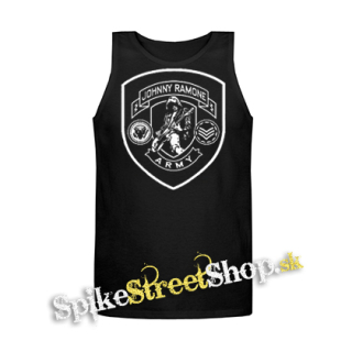 RAMONES - Johnny Ramone Army Logo - Mens Vest Tank Top - čierne tielko