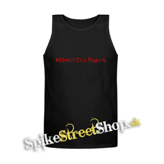 RED HOT CHILI PEPPERS - Red Written Logo By The Way - Mens Vest Tank Top - čierne tielko