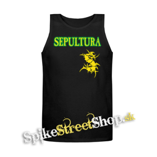 SEPULTURA - Brasil Yellow Logo - Mens Vest Tank Top - čierne tielko