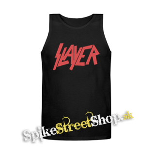 SLAYER - Red Logo - Mens Vest Tank Top - čierne tielko