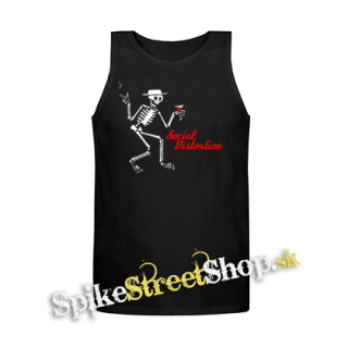 SOCIAL DISTORTION - Skeleton & Logo - Mens Vest Tank Top - čierne tielko